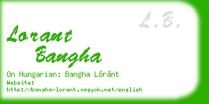 lorant bangha business card