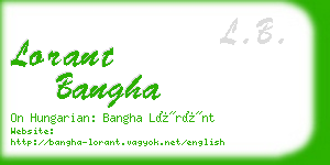 lorant bangha business card